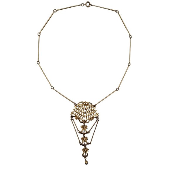 Unbranded Jewelry - Gold Tone Stick Chain Vintage Long Layered Pendant Necklace, 20" Long E317